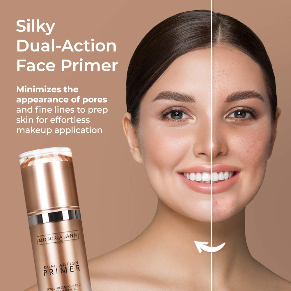 Skiennix Dual-Action Face Primer - 30 mL Hydrating Makeup Primer with Vitamin C & Hyaluronic Acid | Smoothing Translucent Matte Finish