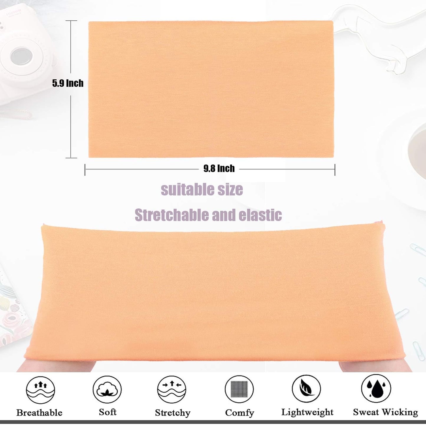 TuTive Extra Wide Headbands for Women Head Bands for Women's Hair Band Stretchy Turban Girls Styling Accessories 6 Pack Skincare Headband Sports Headbands Trendy Head Bands for Women