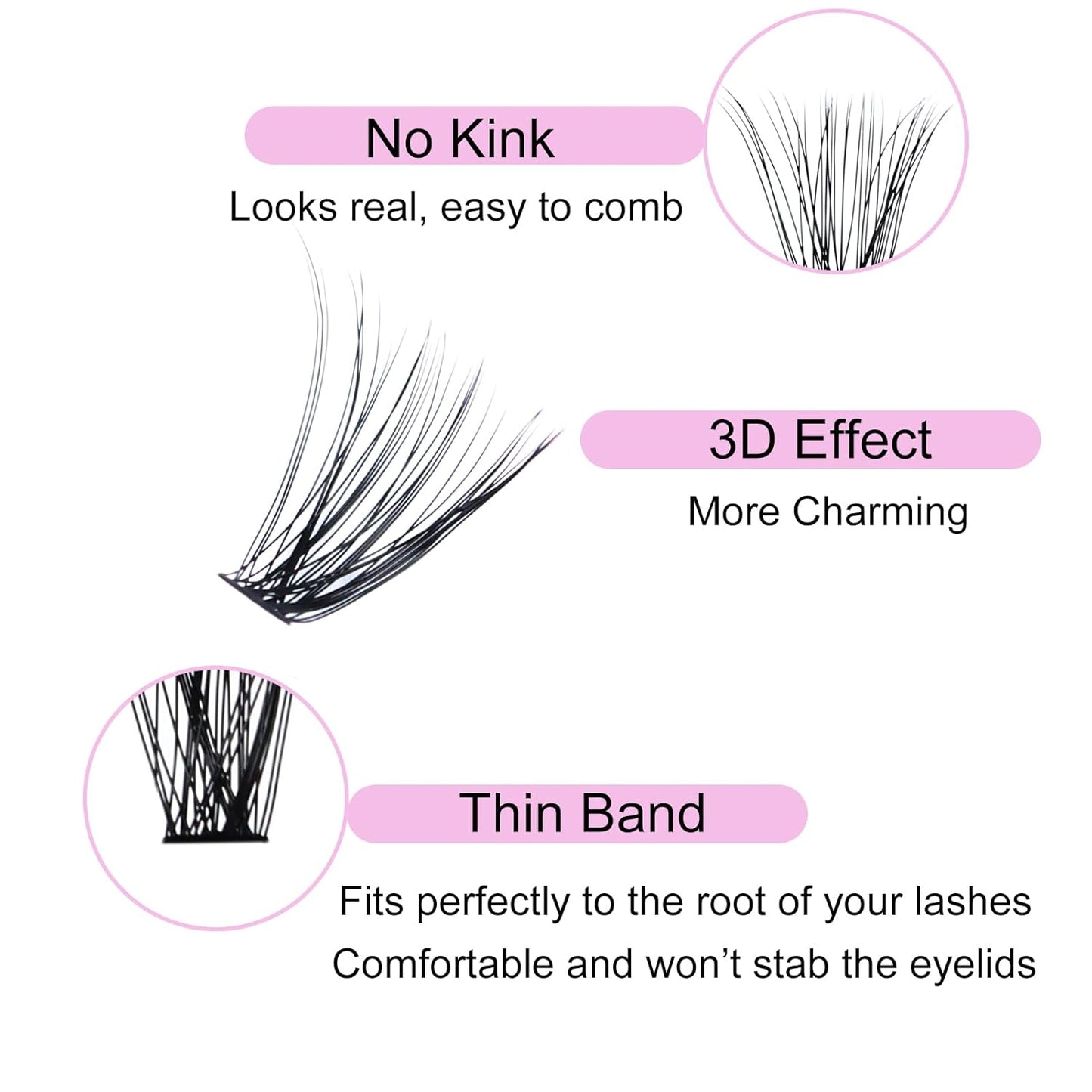 Skiennix 40D Cluster Lashes - Wispy Eyelash Extensions Mixed Tray | DIY Individual Lashes 9-16mm
