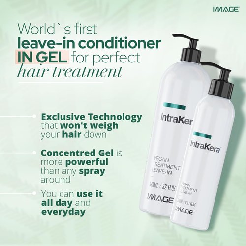 Intrakera Leave-In Conditioner - Frizz Control for Curly & Straight Hair - 32 Fl Oz | Keratin Replenisher & Detangler