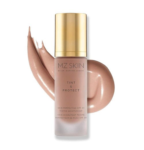 MZ SKIN Tint & Protect Tinted Moisturizer SPF 30 - Hydrating Formula with Hyaluronic Acid & Vitamin C, 1.01 fl oz