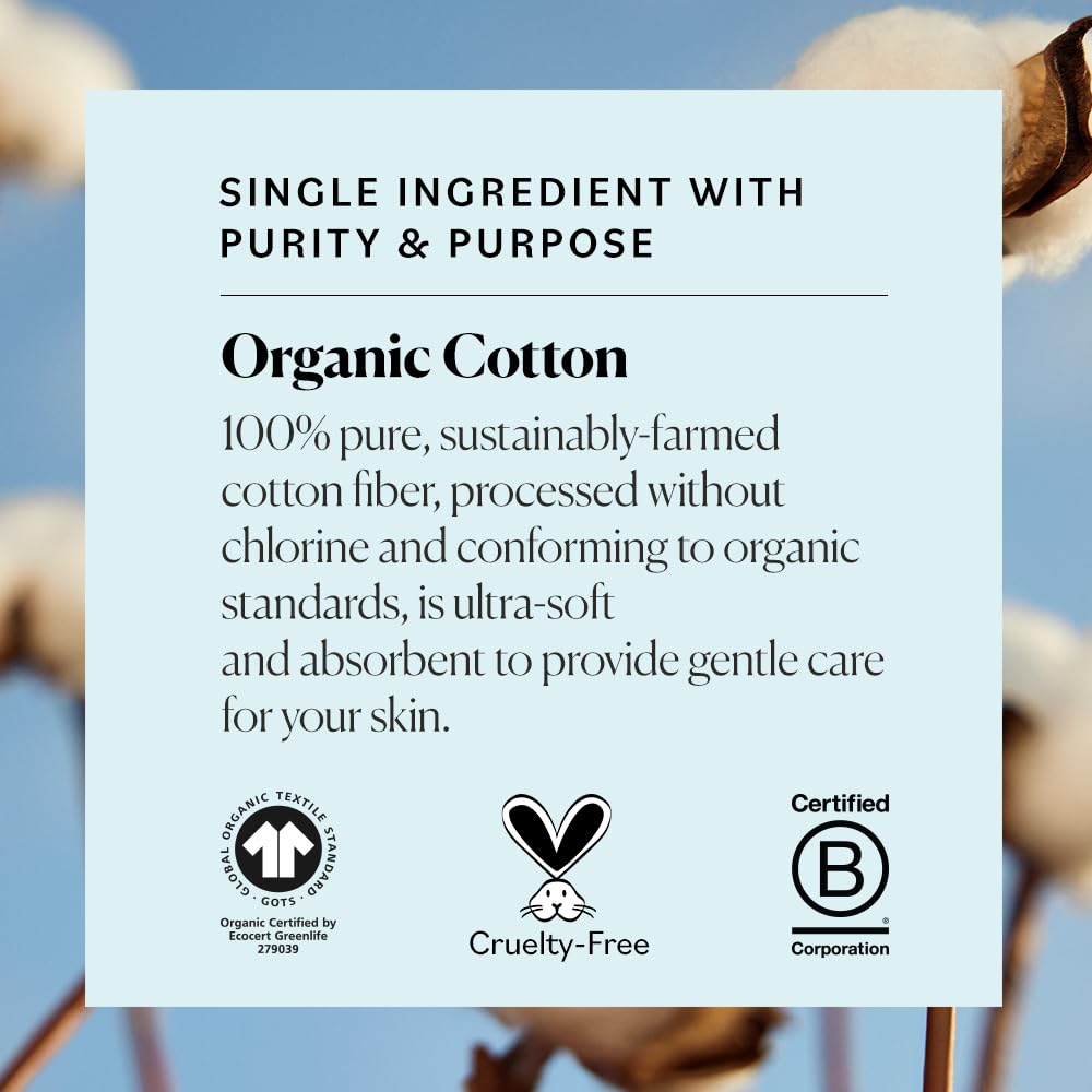 Sky Organics - Organic Baby Cotton Swabs - Ultra Soft Tips for Sensitive Skin - 60 Count - Hypoallergenic & Vegan