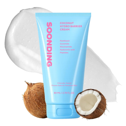 Skiennix Coconut Hydro Barrier Cream - Soothing Moisturizer with Panthenol & Ceramide | Non-Greasy, Fragrance-Free (80ml / 2.7 fl oz)