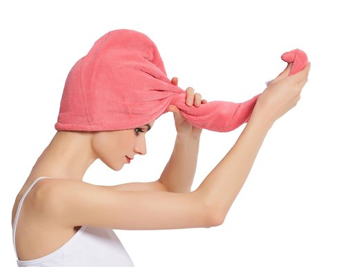 HOPESHINE Hair Towel - Soft Shower Turban Wrap for Quick Drying | 3-Pack in Blue, Purple & Rose Red