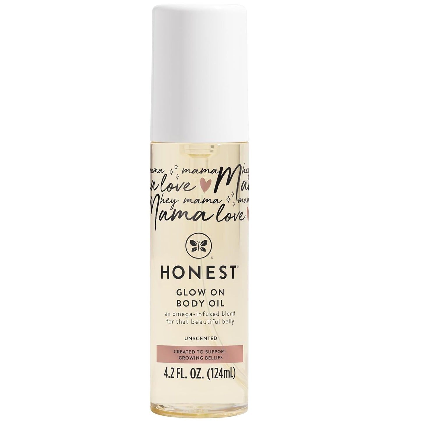 The Honest Company Mama Belly Oil - Hydrating & Soothing Glow | Plant-Based, Fragrance-Free, 4.2 fl oz