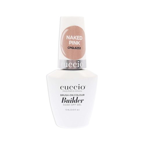 Cuccio Pro Brush-On Colour Builder Gel - Calcium Enriched, Easy Application - Naked Pink, 0.43 oz