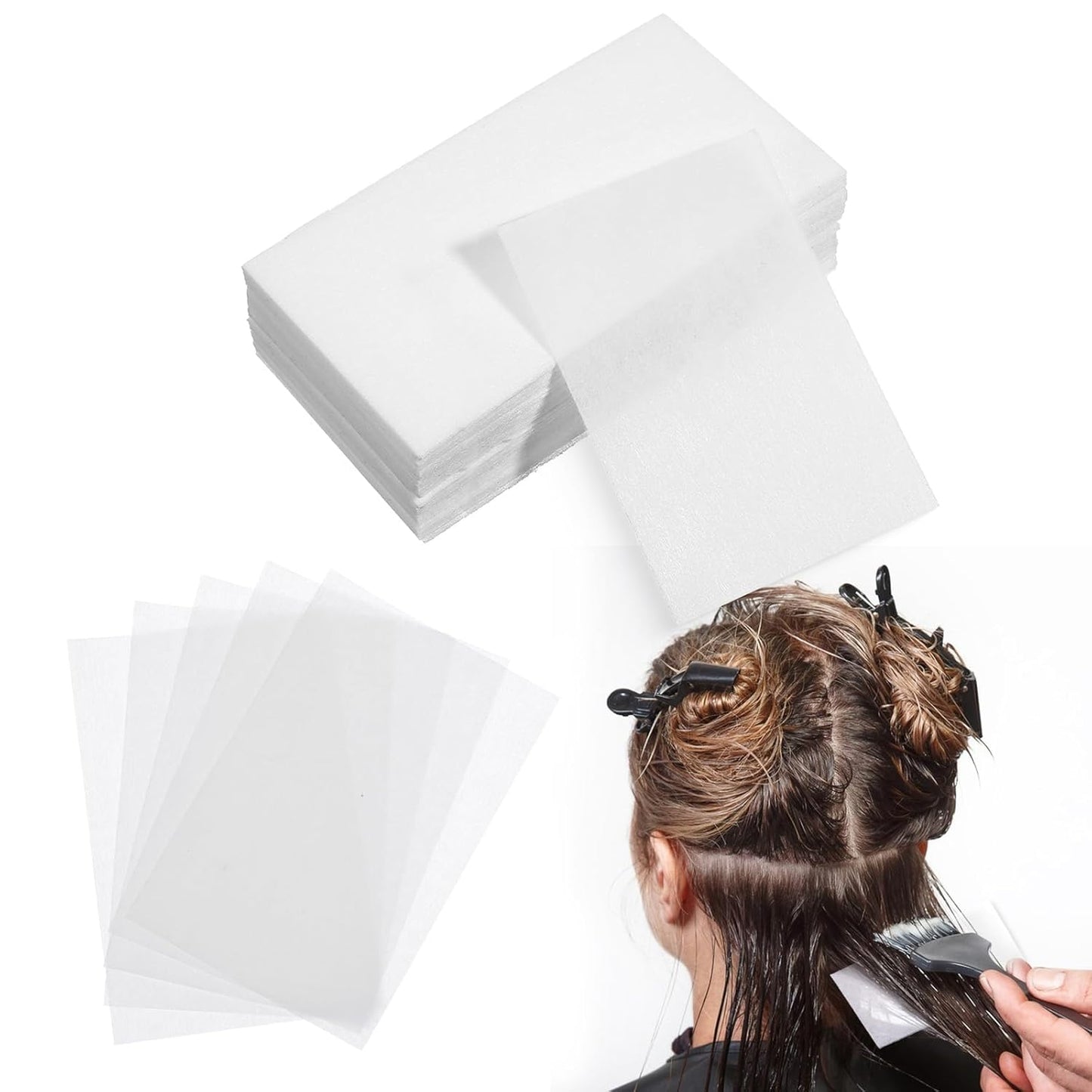 Skiennix Disposable Salon Perm Papers - High Temperature Resistant Hair Wrapping | 100PCS, 15 x 7.5cm
