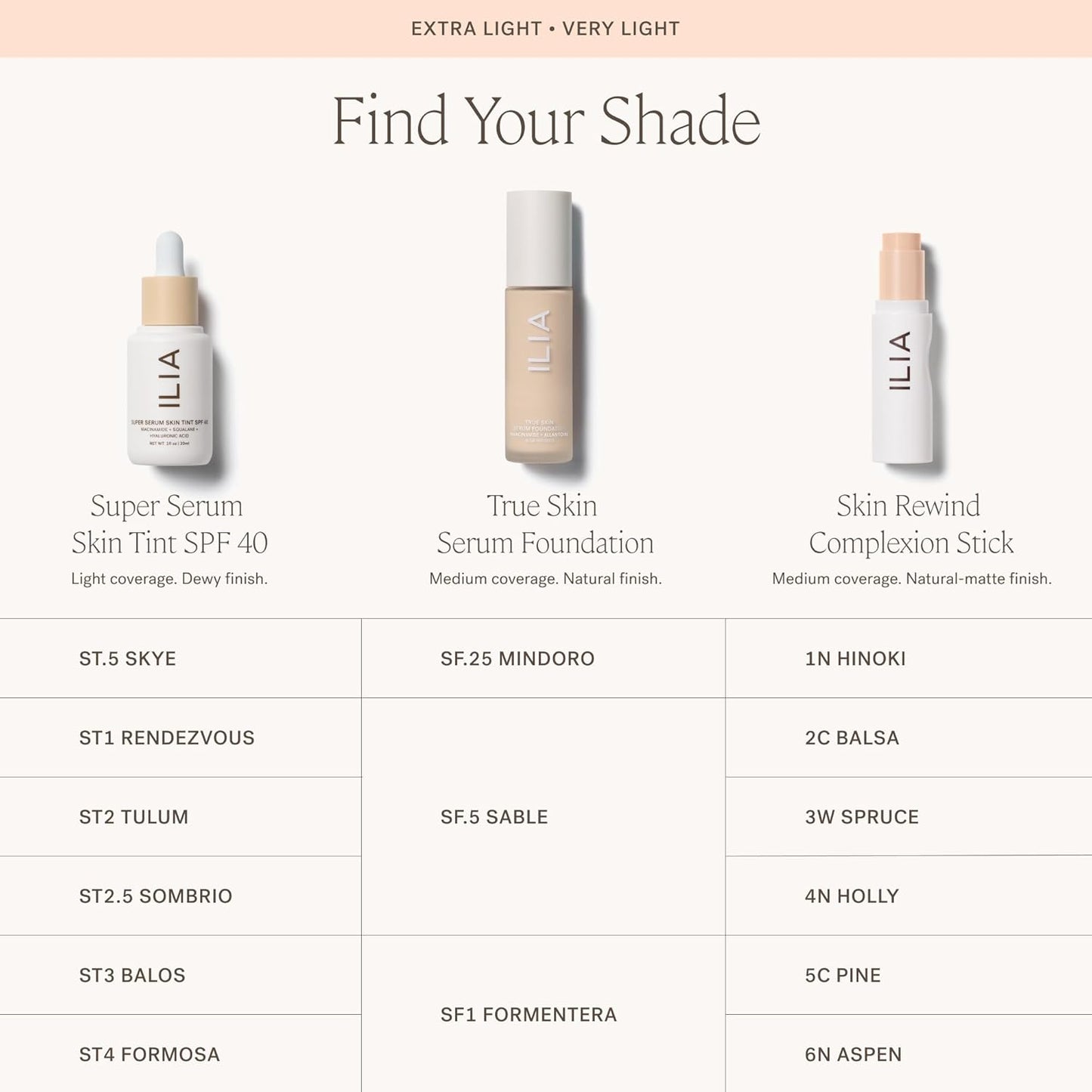 ILIA - True Skin Serum Foundation | Weightless, Buildable Coverage, Non-Comedogenic, Vegan (Mindoro SF.25)