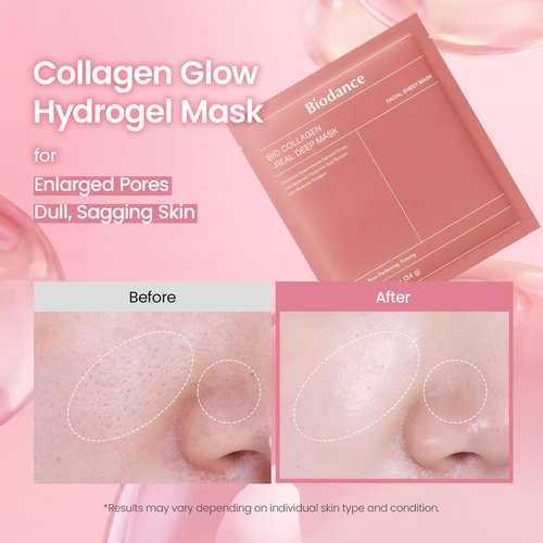 BIODANCE Bio-Collagen Deep Hydrating Overnight Face Mask - Pore Minimizing & Plumping | 1.19oz (34g) x 4ea