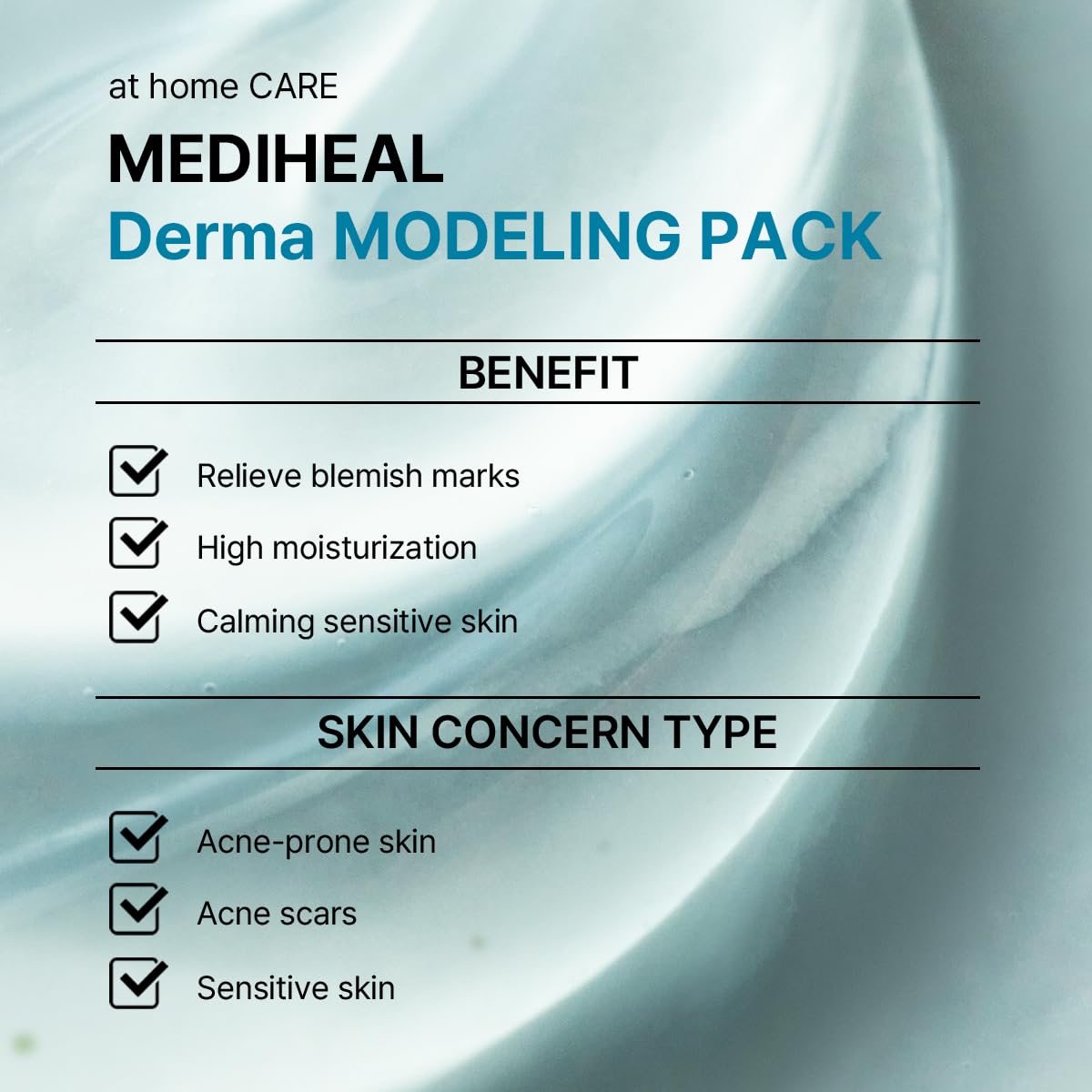 Mediheal Derma Modeling Pack (Madecassoside)*2 - Relieving Blemish Marks For Clear Skin - Easy DIY Home Spa Kits, Hydrating Icy Jelly Mask For Skin Refreshment