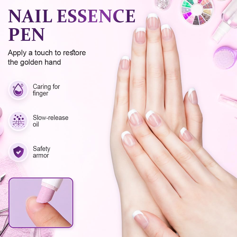 Skiennix 3 In 1 Nail Care Pen - Upgrade Cuticle Treatment with Ceramic Tip for Damaged Nails | 1 PC