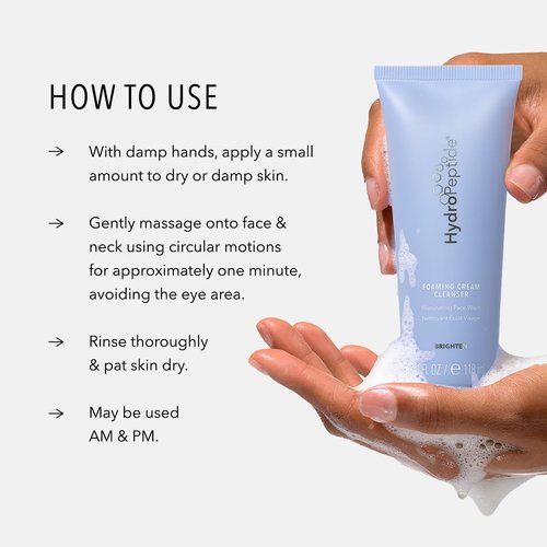 HydroPeptide Foaming Cream Cleanser - Illuminating Peptide Face Wash | 4 Oz for Radiant Skin