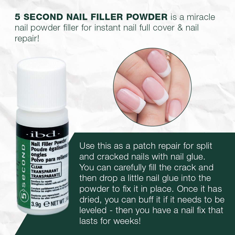 IBD 5 Second Nail Filler Powder For Cracked, Split, Damaged Nails 4 g, 3 count