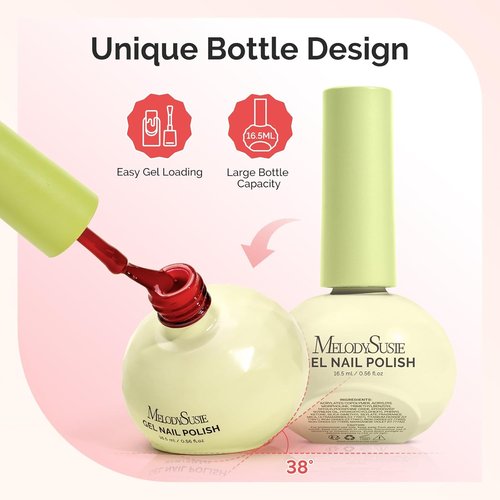 MelodySusie Gel Nail Polish Set - Highly Pigmented HEMA-Free Formula | 6 Macaron Colors in Gift Box