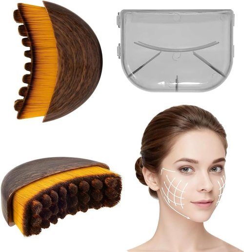 Lymphatic Contour Face Brush by New - Ergonomic Dry Brushing Massager for Sculpting Jawline & Chin (1pc)