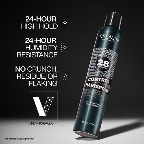 Redken Control Hair Spray 28 - Maximum Hold & Anti-Frizz for All Hair Types | 24-Hour Style Memory