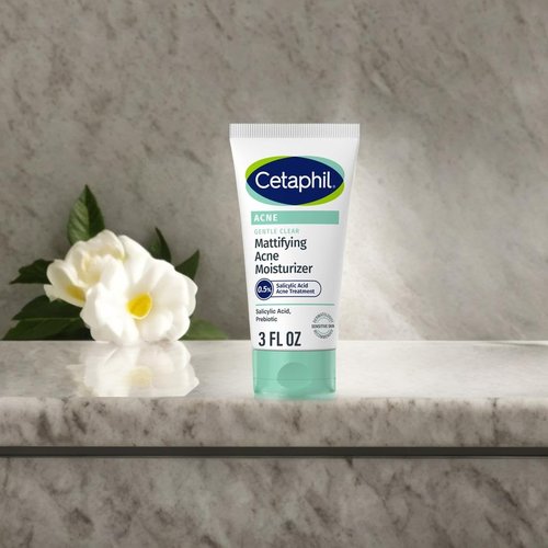 Cetaphil Face Moisturizer - Gentle Clear Mattifying Acne Treatment with 0.5% Salicylic Acid | 3oz