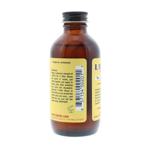 Layrite No.9 Aftershave - Soothing Formula for Irritated Skin | 4 oz Bottle