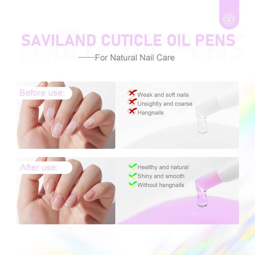 SAVILAND Cuticle Oil Pen - 12PCS Revitalizing Formula with Vitamin E for Overnight Repair & Softening