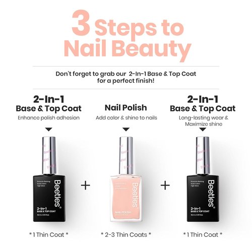 Beetles Nail Polish - Fast-Drying Nude Pink Jelly Nail Concealer | Natural Strengthener 0.51 FL OZ