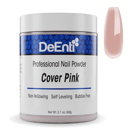 DeEnti Acrylic Nail Powder - 2oz Cover Pink | Professional Bubble-Free Formula for Long-Lasting, Chip-Resistant Nails