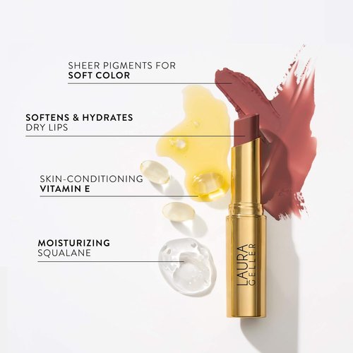 Laura Geller New York Jelly Balm Tinted Lip Balm - Hydrating Vitamin E in Terracotta Go - Semi-Shine Finish