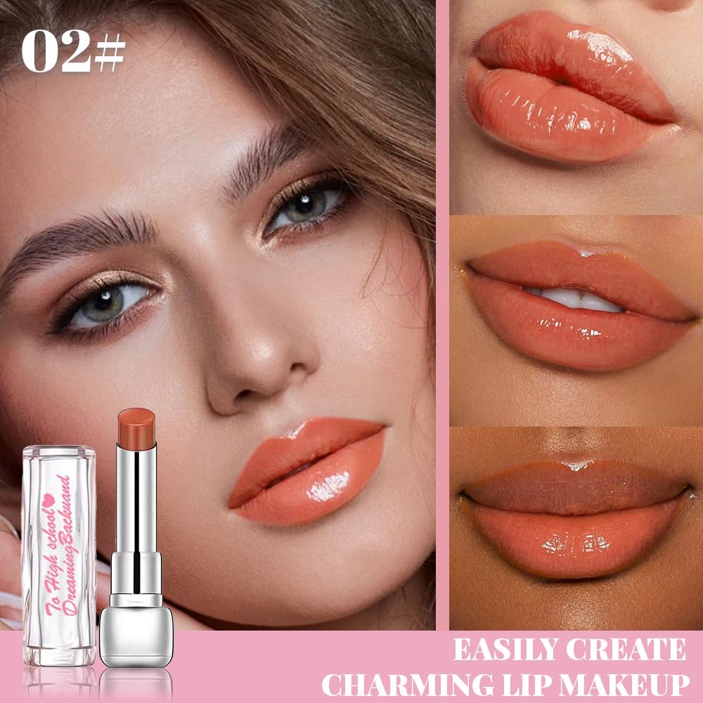 Skiennix Plumper Moisturizing Butter Lipstick - Nourishing Hydrating Lip Balm | 2-Pack Pale Nude & Orange