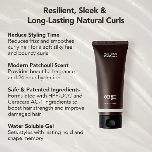 OBgE Multi Texture Curl Cream - Natural Curl Styling, Frizz Control & Moisture | 5.1 fl oz