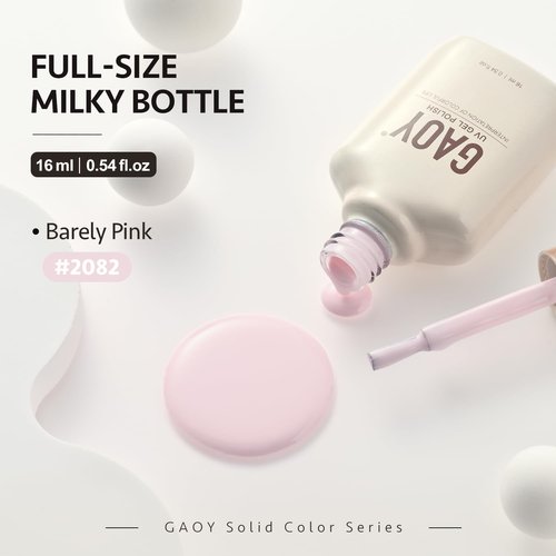 GAOY Pink Gel Nail Polish, 16ml Soak Off Gel Polish, UV Light Cure for Nail Art DIY Manicure at Home, 2082 Barely Pink