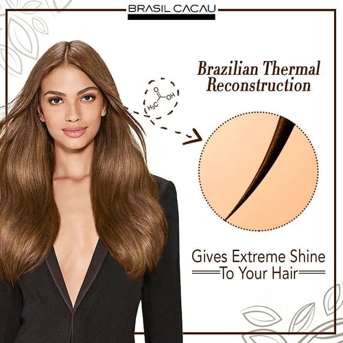 Brasil Cacau Keratin Thermal Treatment - 3 Step Hair Smoothing System for Frizz Control
