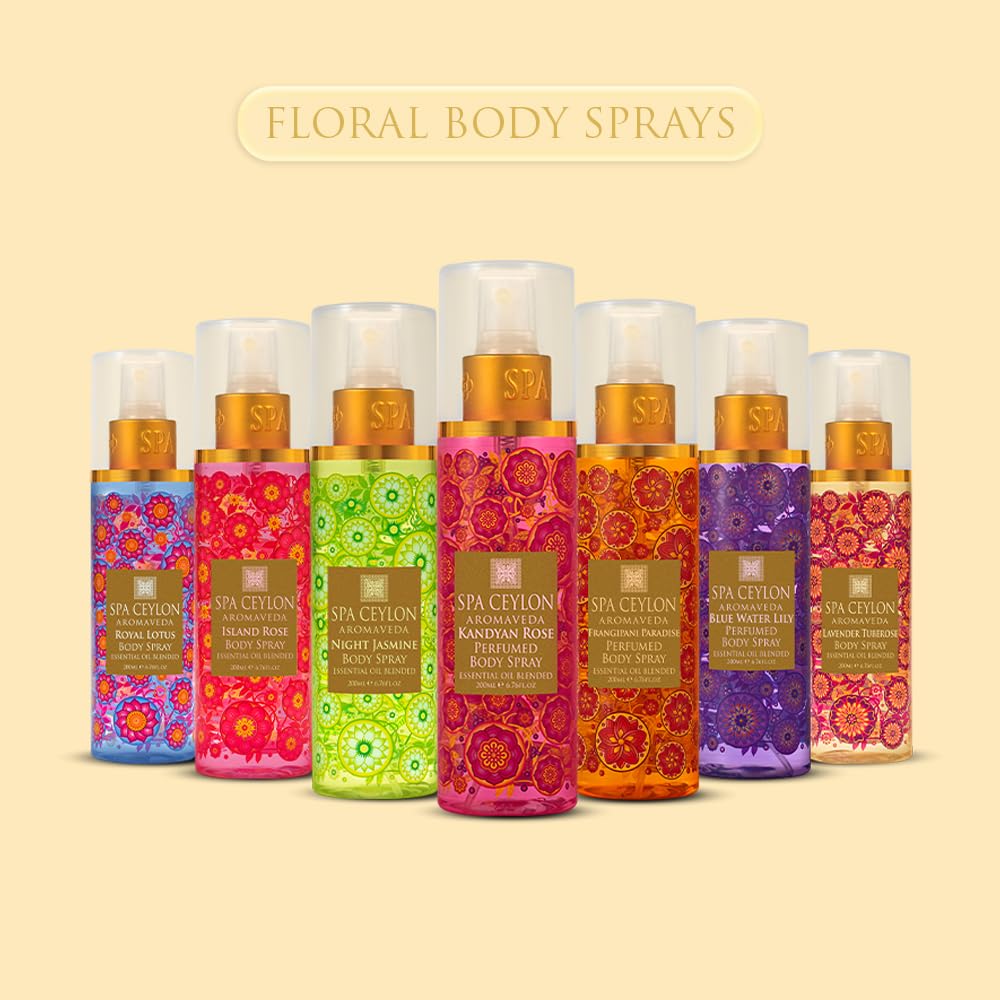 SPA CEYLON Frangipani Paradise Body Spray - Tropical Floral Fragrance Mist with Jasmine | Inviting Women's Perfume