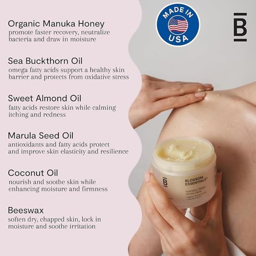 Blossom Honeybutter Cream for Toddlers and Adults - Eczema Relief for Sensitive Skin - Organic Manuka Honey
