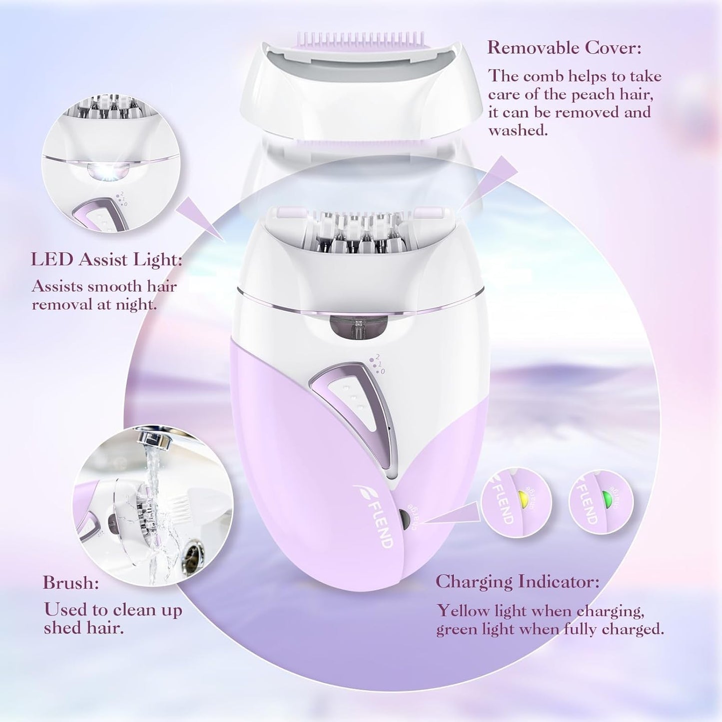 Skiennix Epilator for Women - Rechargeable Facial Hair Removal Device with 36 Tweezers | 2 Speed Options