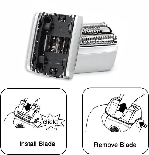 Braun 83M Replacement Shaver Head - Upgrade Foil & Cutter Blade for Series 8 Wet & Dry | 2-Pack