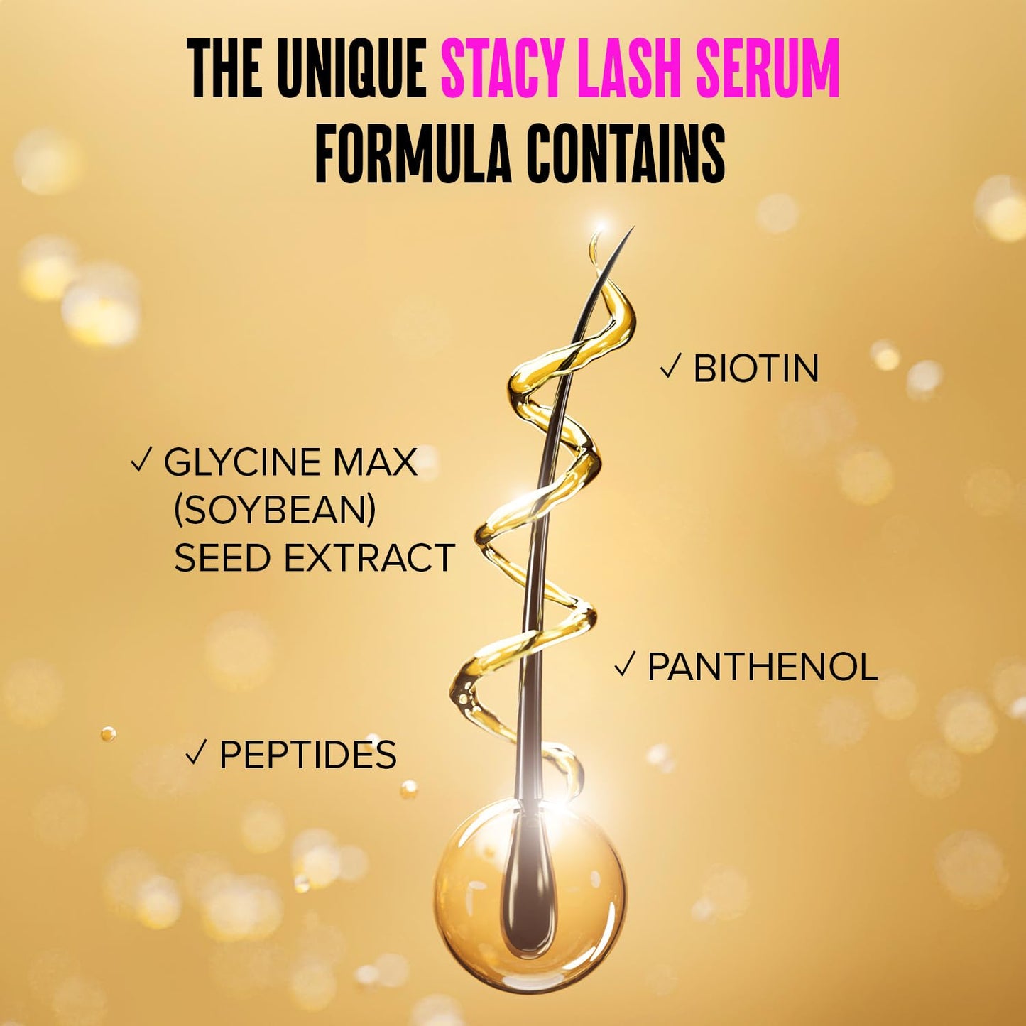 Stacy Lash Growth Serum (0.17fl.oz / 5ml) | Eyebrow & Eyelash Enhancing Serum for Natural Lashes & Brows