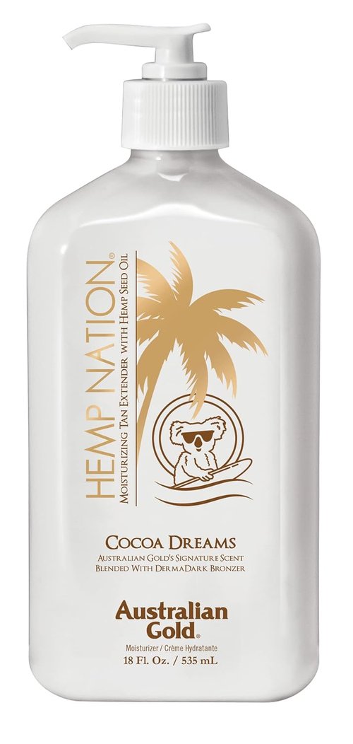 Hemp Nation Cocoa Dreams Tan Extender - Derma Dark Bronzer for Deep, Long-Lasting Color | 18oz