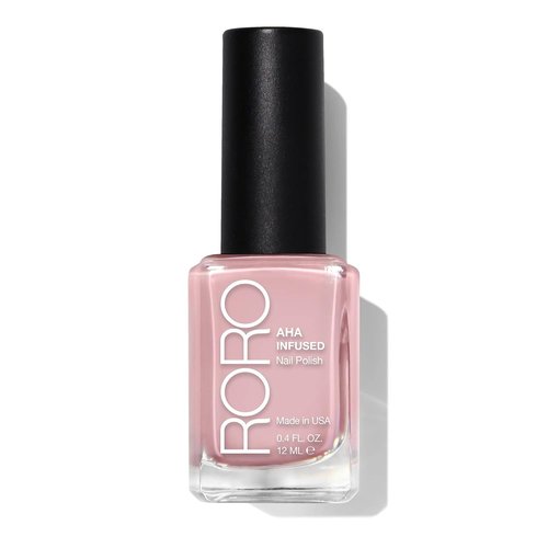 Roro AHA Infused Nail Polish - Chip-Resistant Ballerina Pink Lacquer | Vegan, Gluten-Free, 0.4 Fl Oz