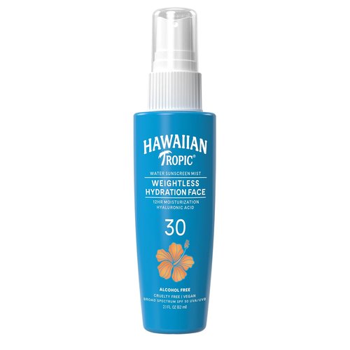 Hawaiian Tropic Weightless Hydration Water Mist SPF 30 - Travel Size 2.1 Fl Oz Hydrating Facial Spray