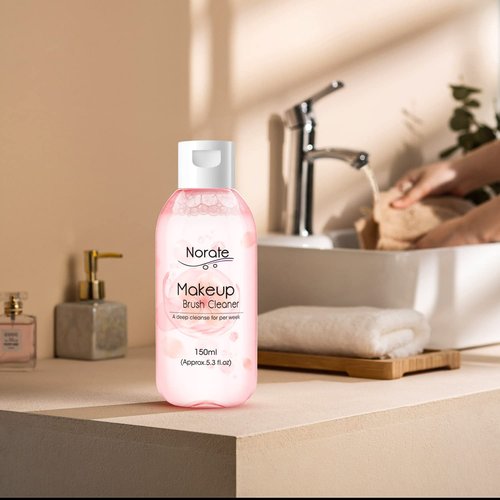 Norate Makeup Brush Cleaner - Gentle Formula Deep Clean Solution & Cleansing Pad | 2-Piece Set