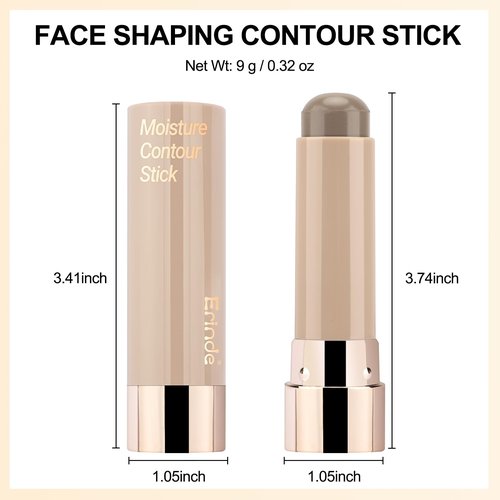 Erinde Cool Toned Contour Stick for Fair Skin, Large Capacity Grey Brown Cream Contour Makeup Stick, Smooth Blendable Matte Bronzer, Waterproof & Long Lasting Face Shaping Nose Contouring Sticks