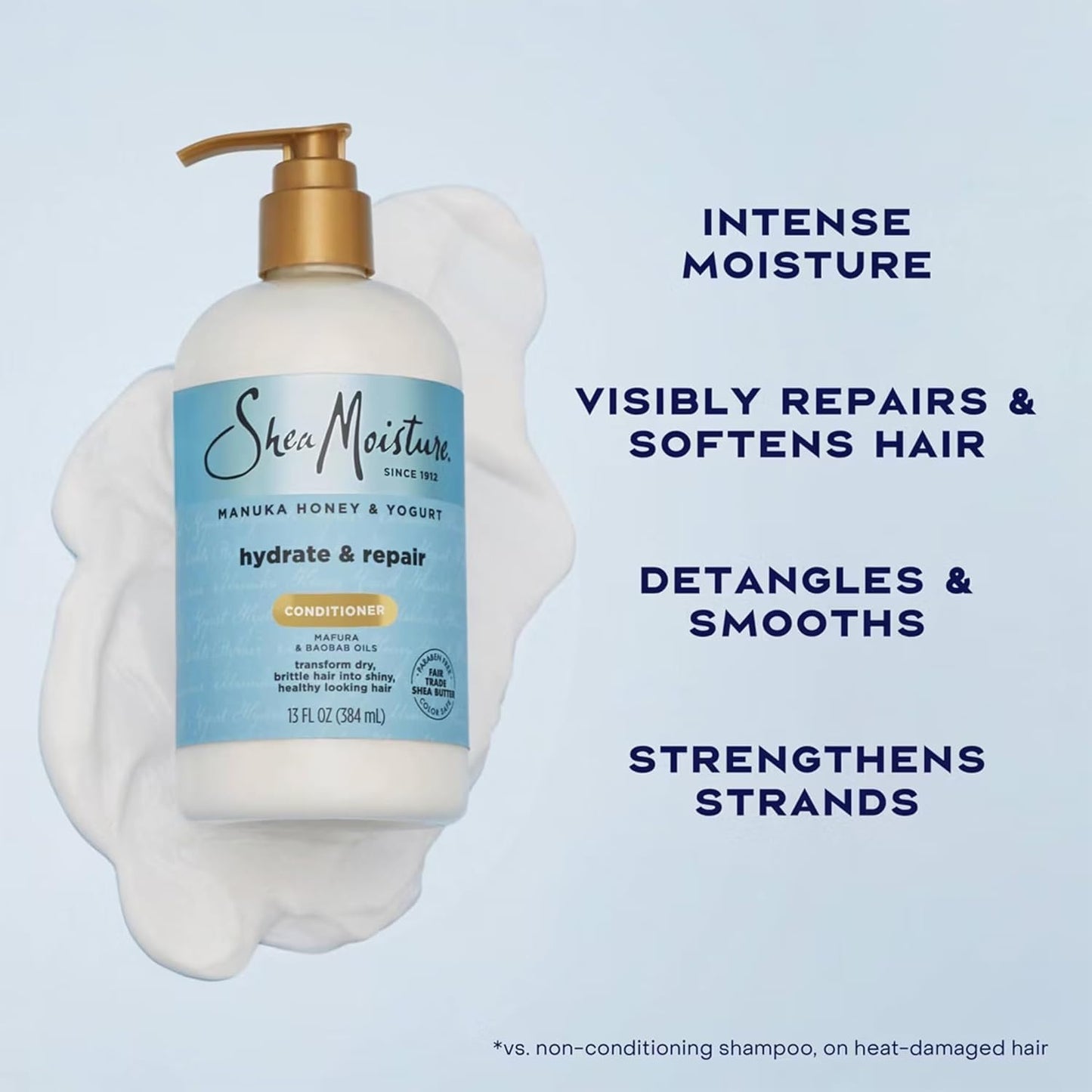 SheaMoisture Manuka Honey & Yogurt Shampoo and Conditioner Set | Hydrate, Repair & Strengthen Hair