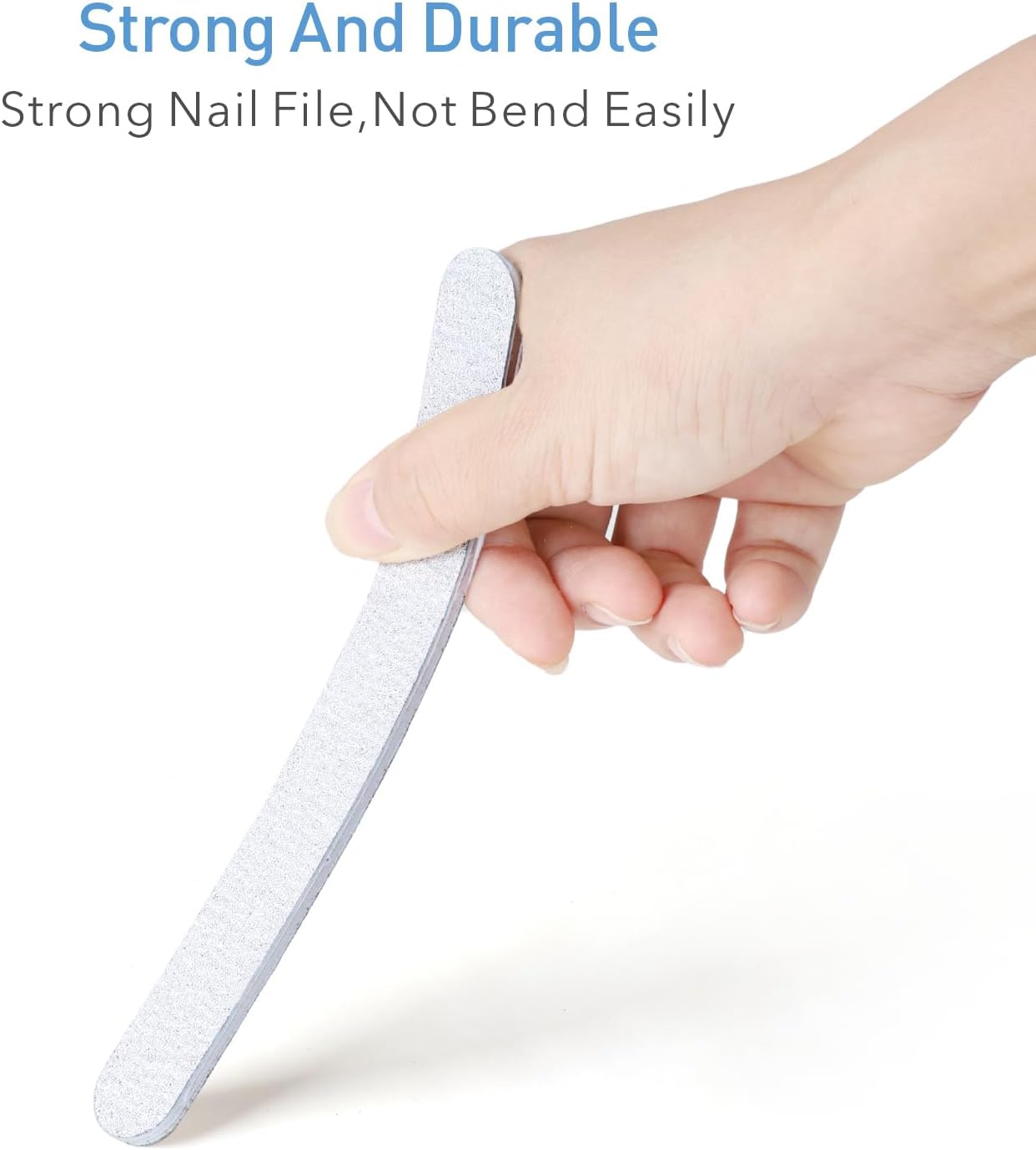 Skiennix Nail Files - 24 PCS Professional 7" Emery Boards | Washable 80/100 Grit for Acrylic & Gel Nails