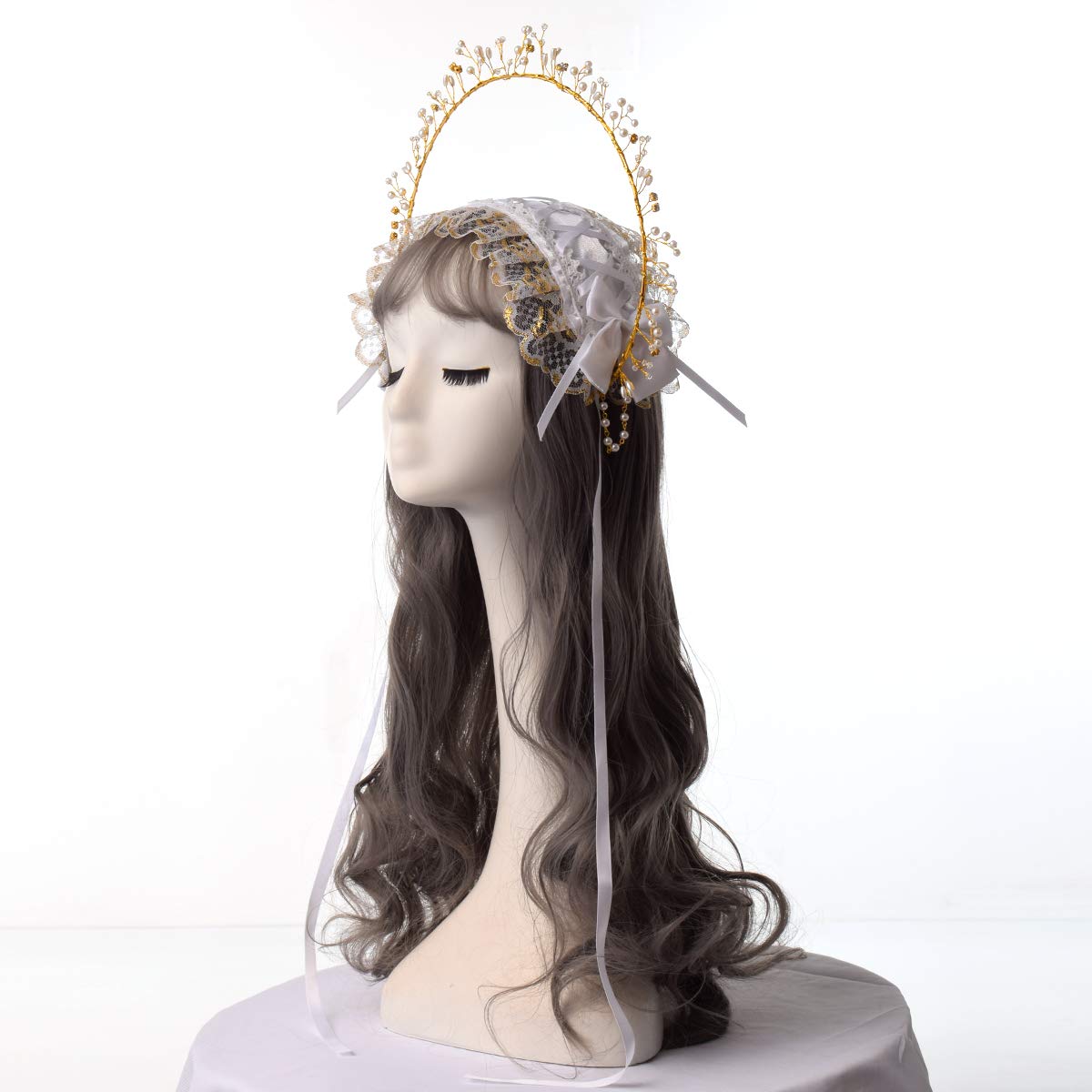 BLESSUME Mary Halo Crown Headband Goddess Headwear Halloween Costume Headpiece Headdress for Cosplay Party (K) Multicoloured