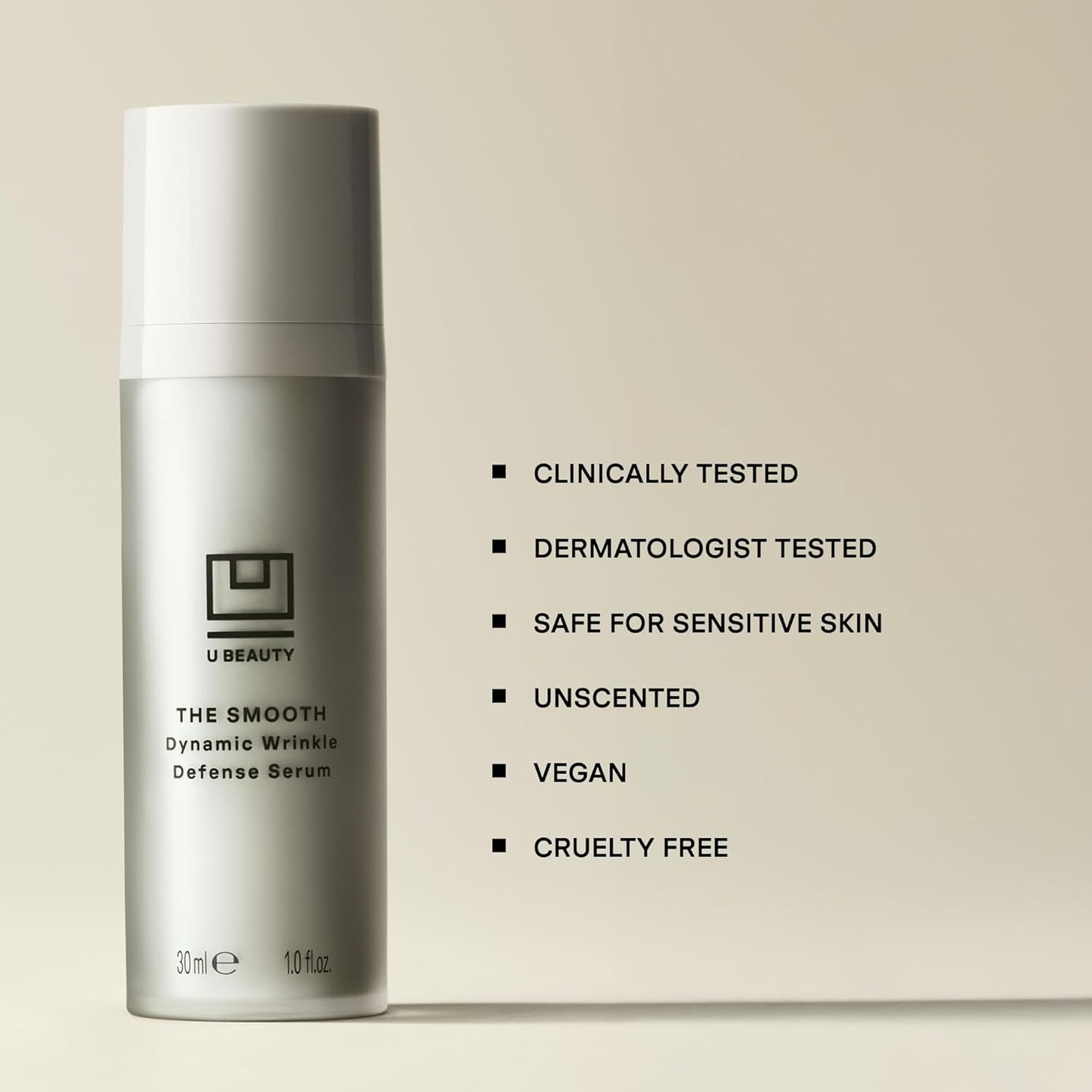 U Beauty The SMOOTH Dynamic Wrinkle Defense Serum - Multi-Peptide Complex & Copper Peptides, 15ml