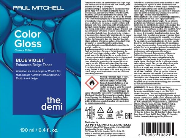 Paul Mitchell The Demi Color Gloss, Glosses in 3 Minutes, Blue Violet, 6.4 Fl Oz