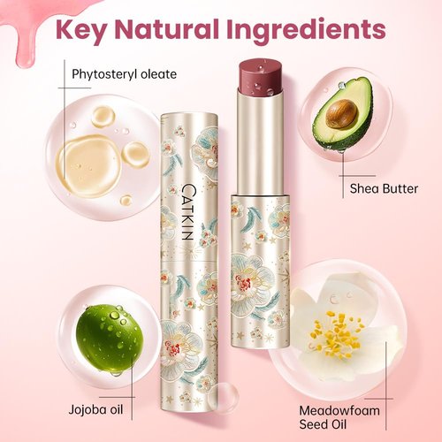 CATKIN Glossy Lip Balm - Ultra Hydrating Tinted Jelly for Plumping & Soothing Dry Lips | 0.12 oz C07 Azalea