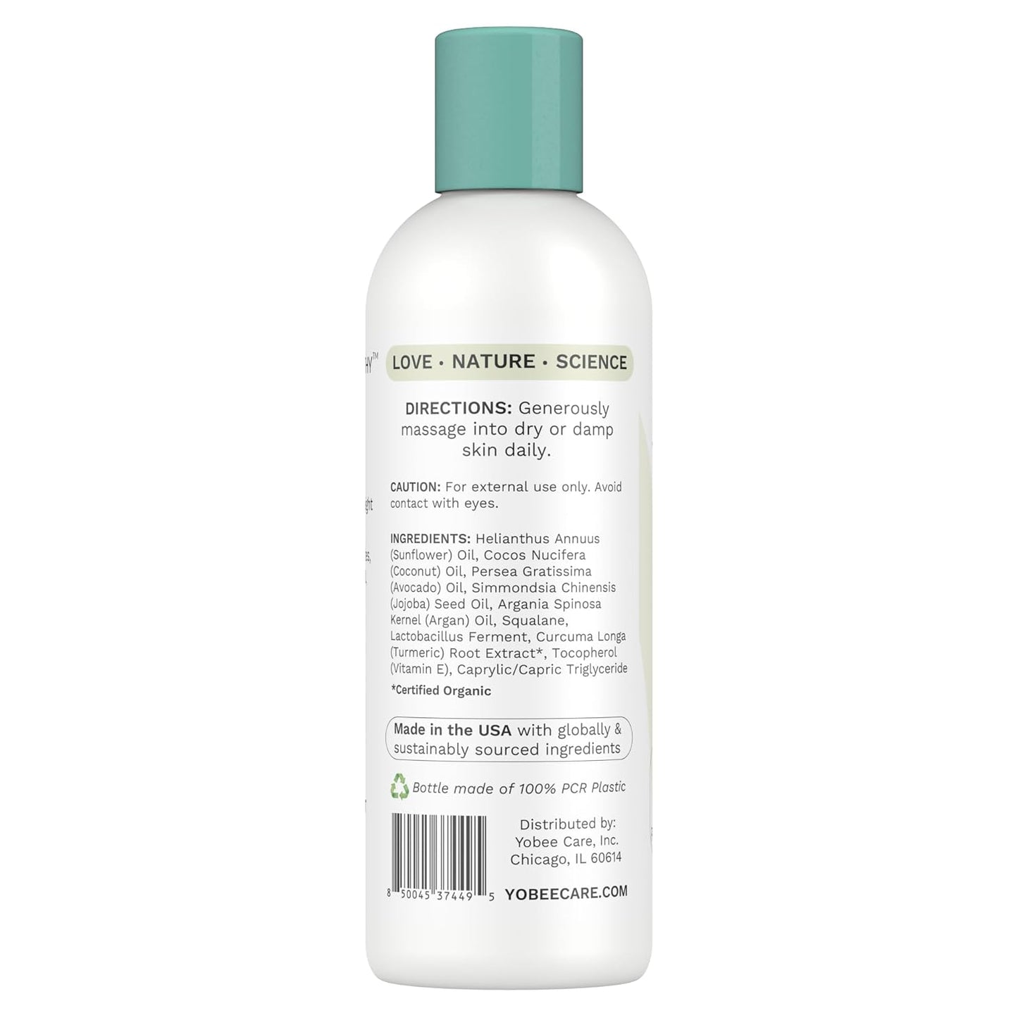 Yobee Probiotic Body Oil - Deeply Moisturizing for Dry, Itchy Skin | Natural Five-Oil Blend with Turmeric, 8oz