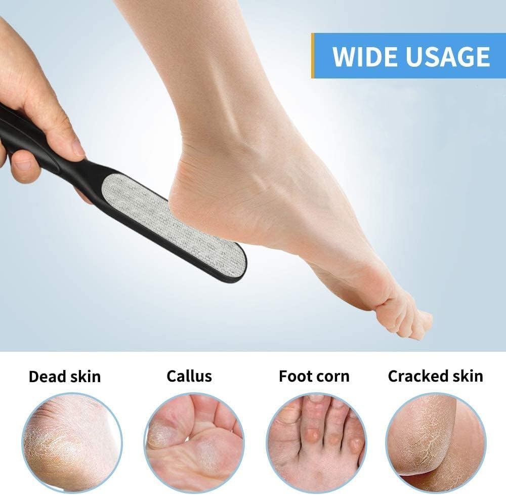 Fu Store Stainless Steel Foot Files - Dual-Sided Callus Remover & Pedicure Tools for Smooth Feet
