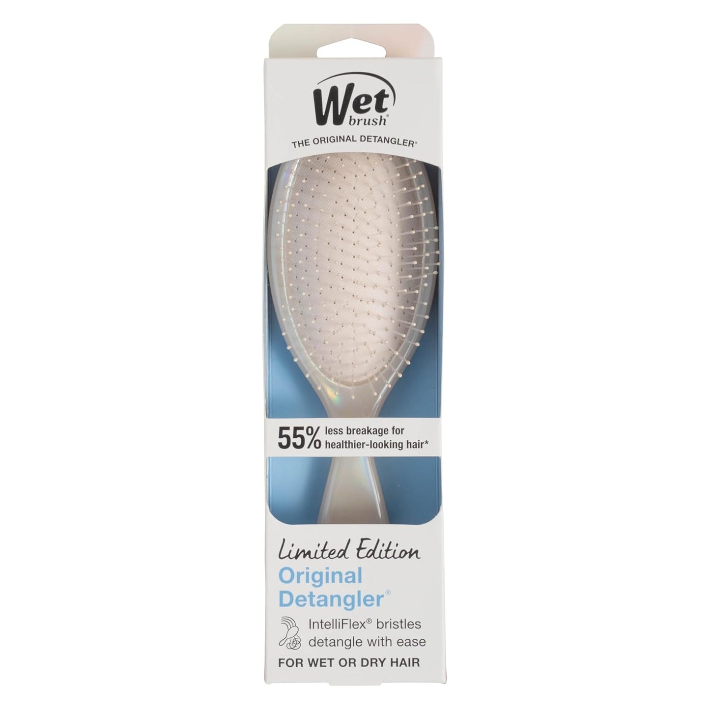 Wet Brush Original Detangler Hair Brush - Cream Iridescence Icon | Ultra-Soft IntelliFlex Bristles for All Hair Types