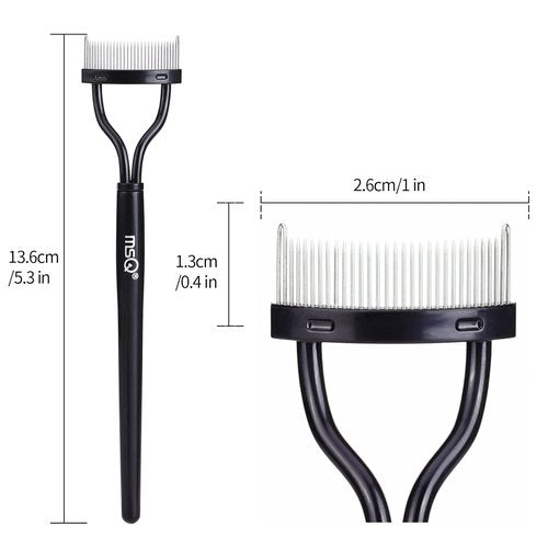 MSQ Eyelash Comb - Arc Designed Mascara Applicator & Eyelash Separator Tool - Black (1PCS)